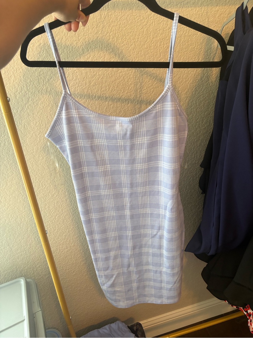 Lilac Plaid Spaghetti Strap Slip Dress
